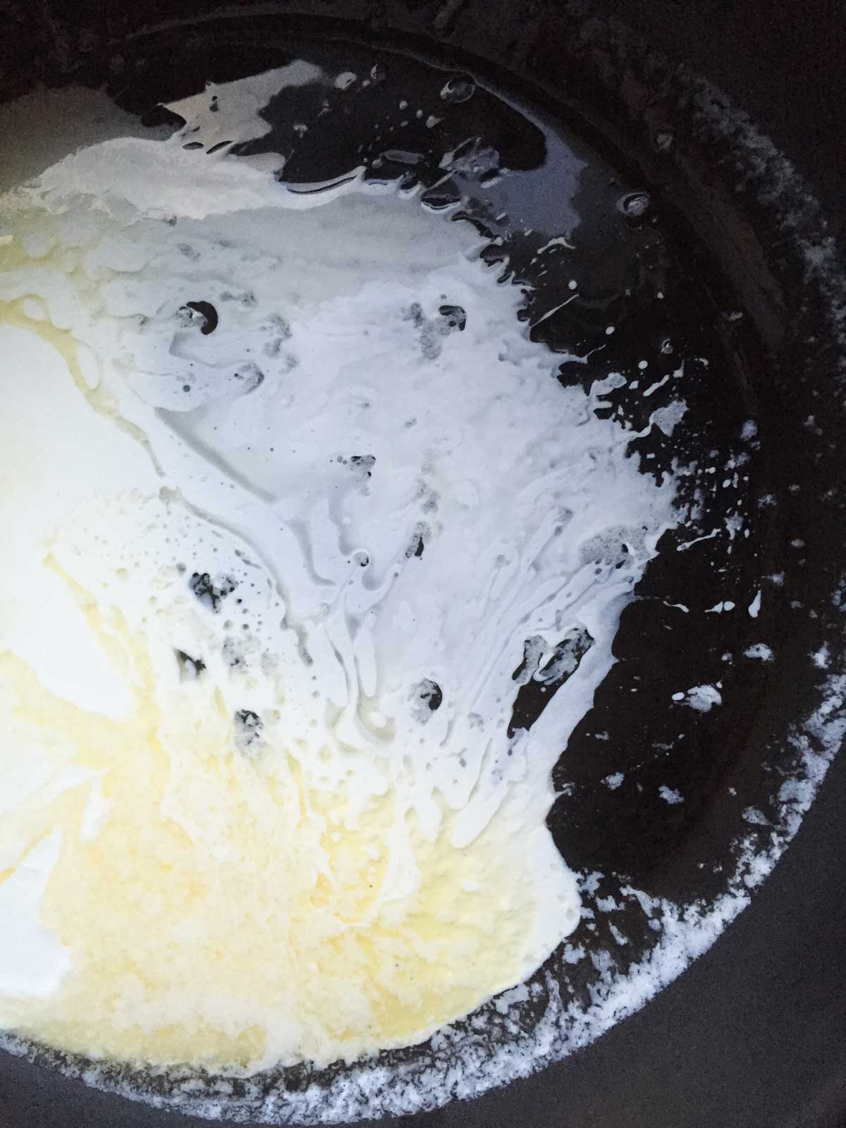 Cream and Butter for Kale Pesto Pasta