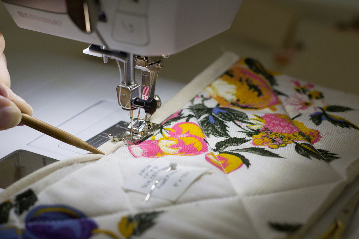 Sewing the binding