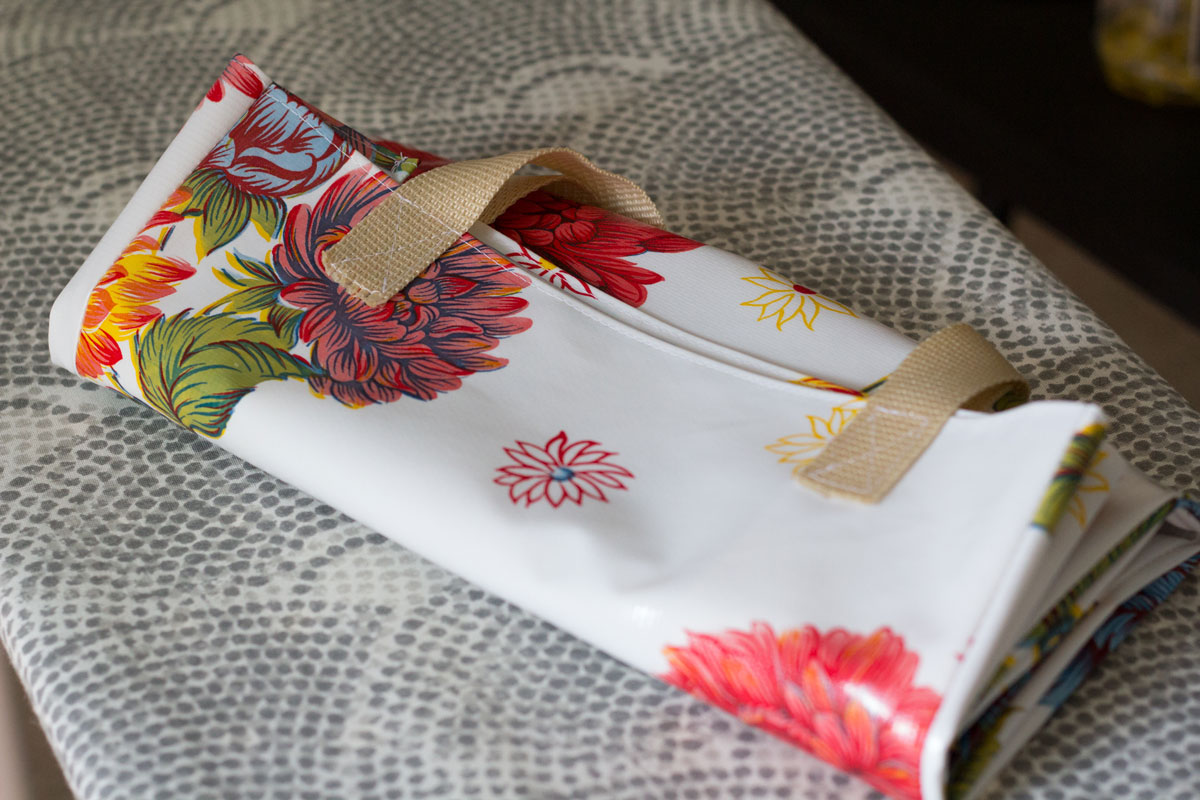 diy reusable grocery bag is easy to fold and store
