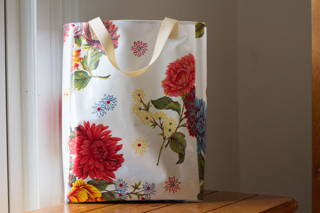 DIY Reusable Grocery Bag; Free PDF sewing pattern